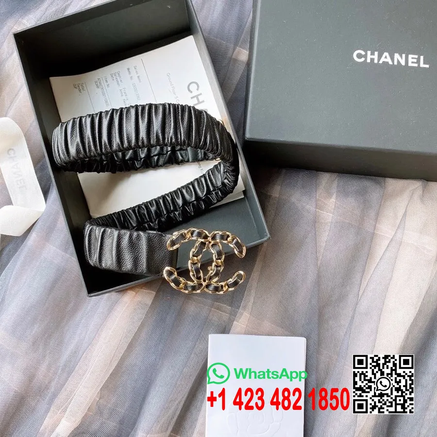 Chanel Ceinture Tissée à Logo Cc Matériel Doré Collection Printemps/été 2020, Noir