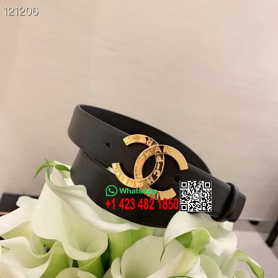 Ceinture Chanel Cc Logo 121206 Collection Printemps/été 2020, Noir