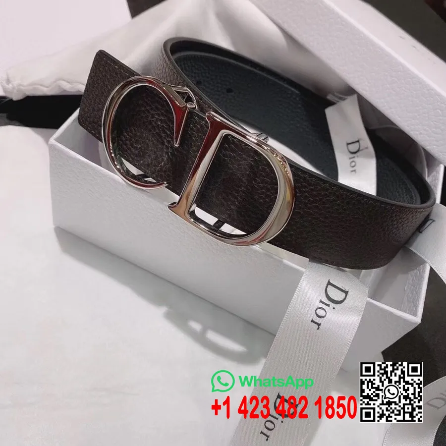 Christian Dior Riem 3,5 Cm Zilveren Hardware Generfd Kalfsleer Herfst/wintercollectie 2020, Zwart