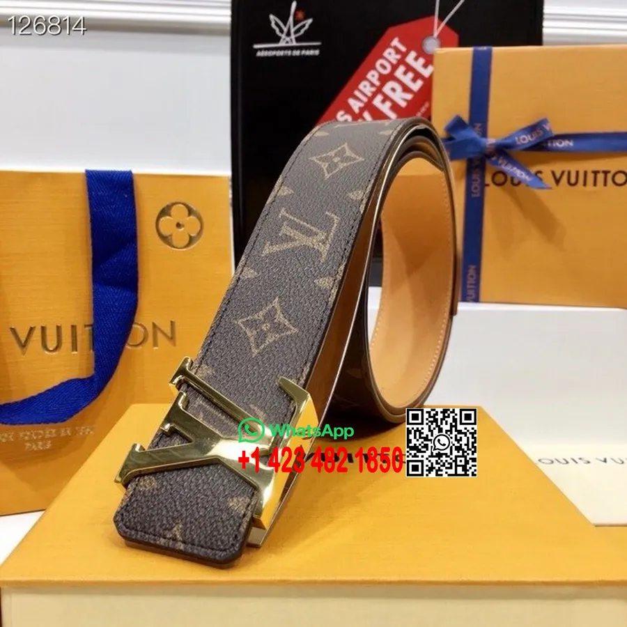 Louis Vuitton 4cm Vyö Kulta Laitteisto Monogrammi Canvas Syksy/talvi 2020 Kokoelma, Ruskea