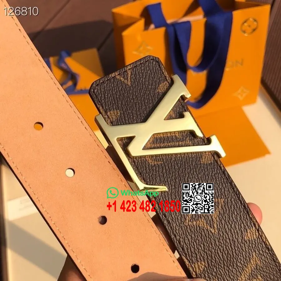 Louis Vuitton 4 Cm Vöö Kullast Riistvarast Monogramm Lõuend Sügis/talv 2020 Kollektsioon, Pruun