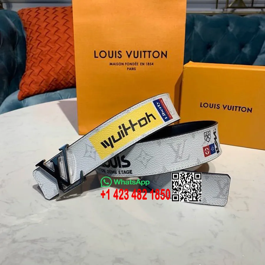 Louis Vuitton αρχικά 40 ζωνών μονόγραμμα καμβάς άνοιξη/καλοκαίρι 2020 συλλογή M0161u, Blanc