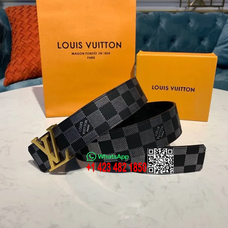 Louis Vuitton Iniciaalit 40 Vyö Damier Infini Canvas Kevät/kesä 2020 Kokoelma M0107s, Musta