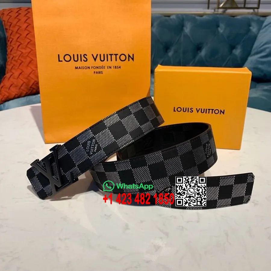 Louis Vuitton Iniciaalit 40 Vyö Damier Infini Canvas Kevät/kesä 2020 Kokoelma M0107s, Musta