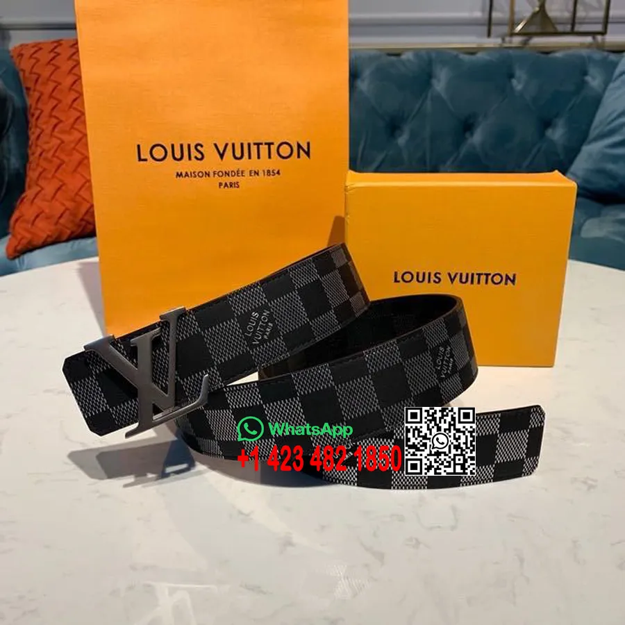 Louis Vuitton Initiales 40 Belte Damier Infini Canvas Vår/sommer 2020 Kolleksjon M0107s, Svart