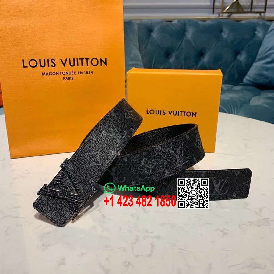 Louis Vuitton Iconic 30 Vändbart Bälte Monogram Geant Canvas Vår/sommar 2020 Kollektion M0160t, Svart