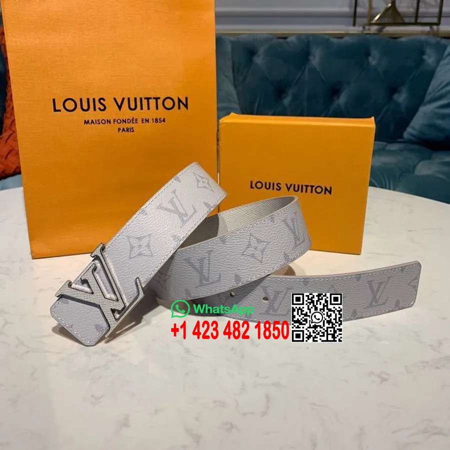 Louis Vuitton Ikonikus 30 Megfordítható öv Monogram óriás Vászon Tavaszi/nyári 2020 Kollekció M0160t, Blanc