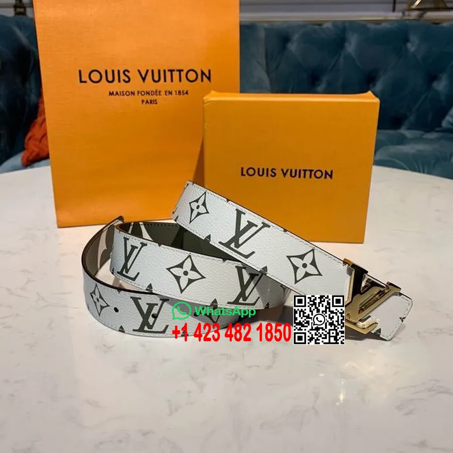 Louis Vuitton Icônico 30 Cinto Reversível Monograma Geant Canvas Primavera / Verão 2020 Coleção M0151v, Caqui