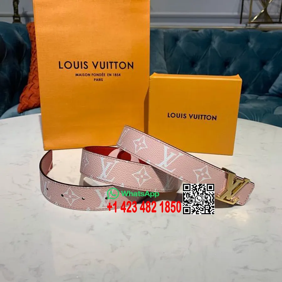 Louis Vuitton Iconic 30 Cinto Reversível Monograma Geant Canvas Coleção Primavera/Verão 2020 M0151V, Vermelho