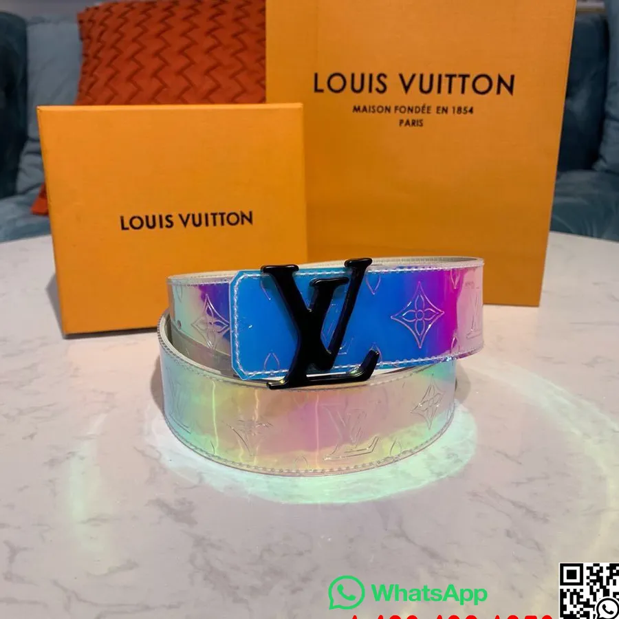 Louis Vuitton Lv Shape 40mm Prosojni Pvc Dvostranski Pas Kolekcija Pomlad/poletje 2019 M0219t, črn