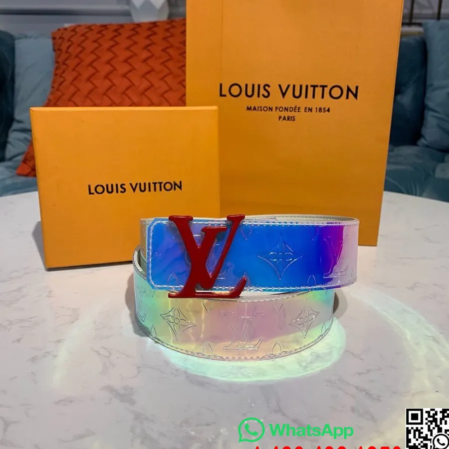 ルイ・ヴィトン LV シェイプ 40mm 半透明 PVC リバーシブル ベルト 2019 春夏コレクション M0219T、プラム