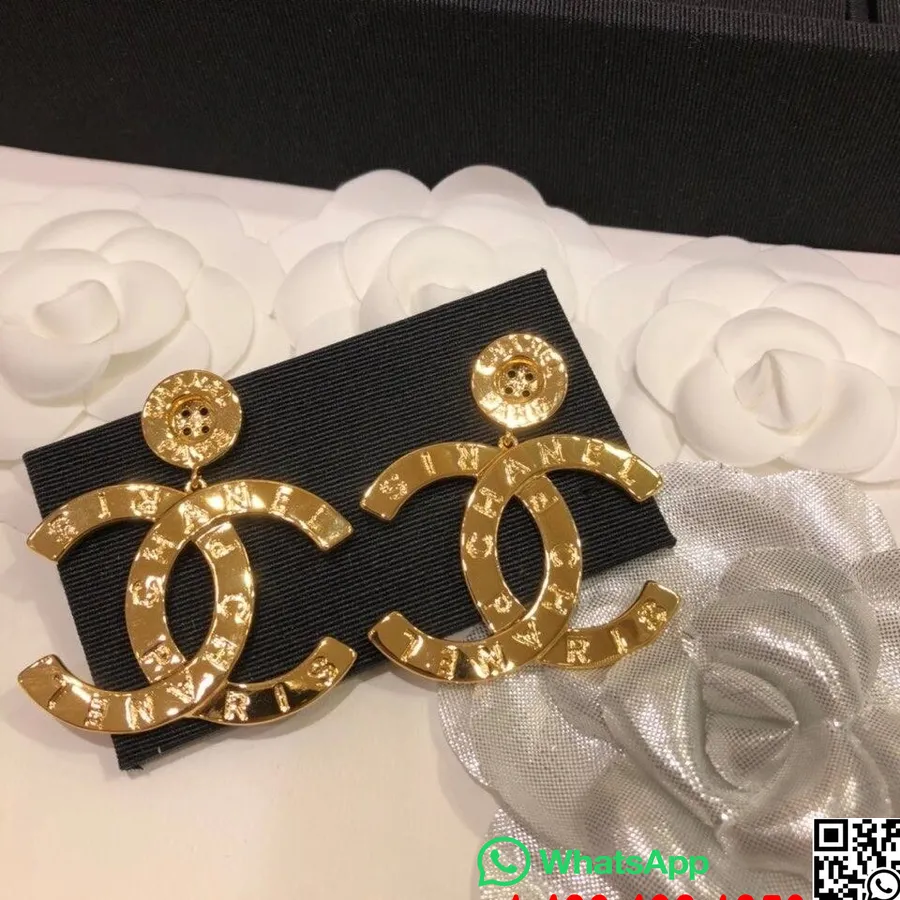 Chanel CC Logo Earrings 98376 Fall/Winter 2020 Collection, Gold