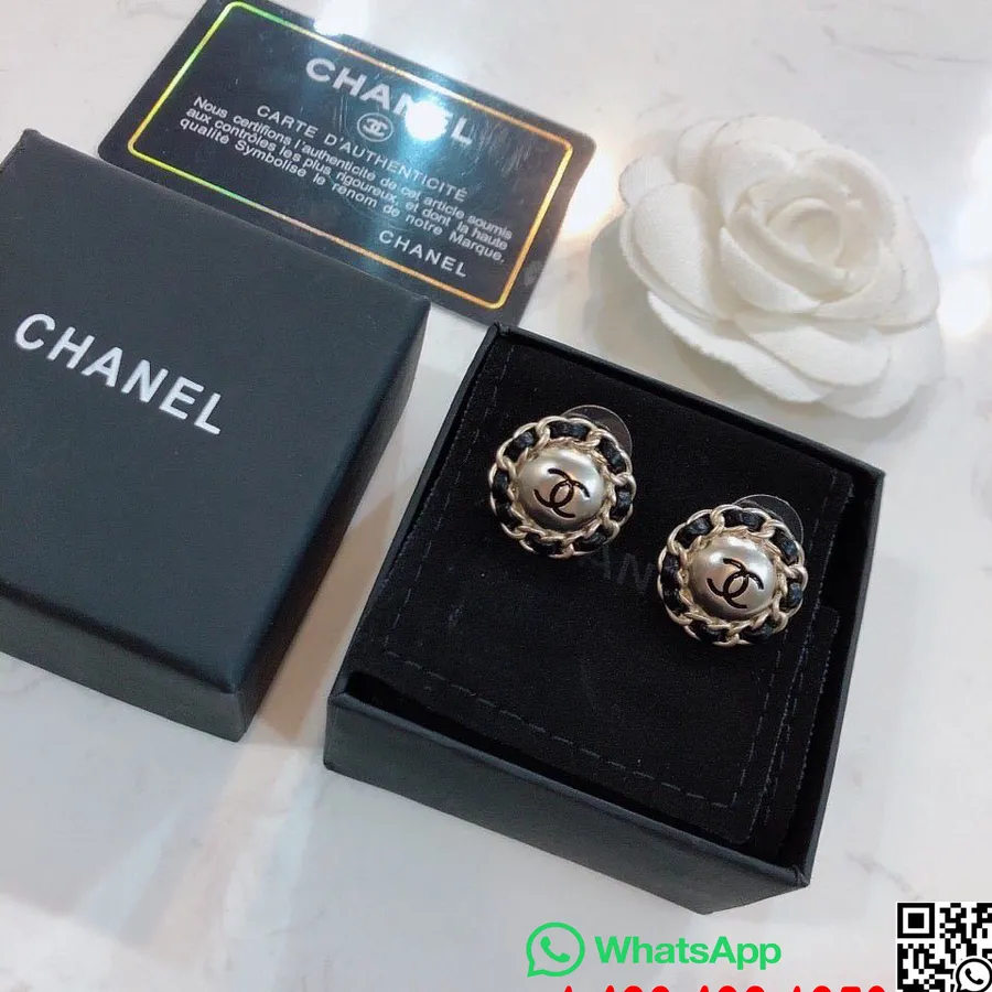 Chanel Ohrstecker Mit CC-Logo-Kette, Verziert, 97374, Frühjahr/Sommer-Kollektion 2020, Gold