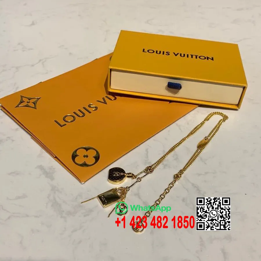 Louis Vuitton Wisiorek Z Monogramem Naszyjnik Boite Kolekcja Wiosna/lato 2020 M61073, Złoty