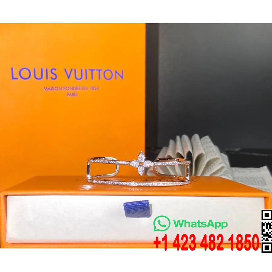 Bracelet Louis Vuitton Idylle Blossom Deux Rangs Diamants Collection Printemps/été 2020 Q95813, Or Blanc