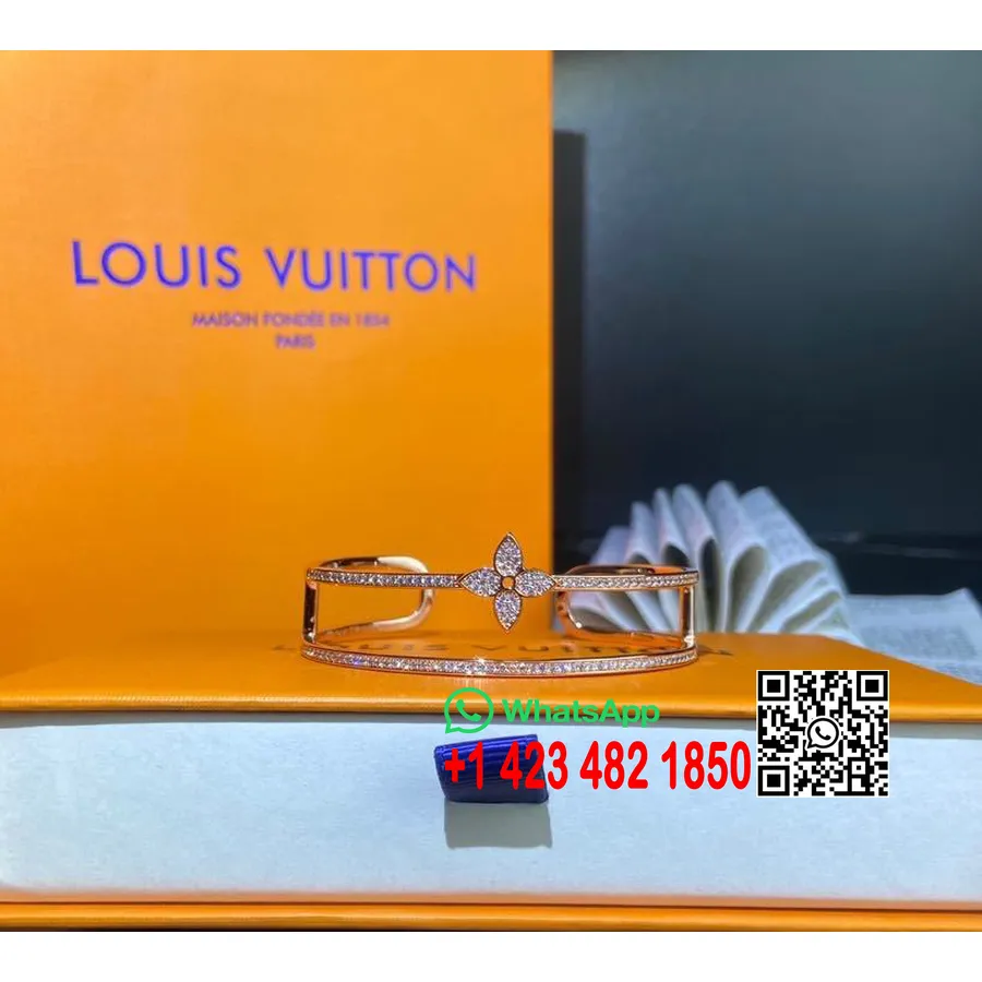 Louis Vuitton Idilles Zieds Divu Rindu Dimantu Rokassprādze 2020. gada Pavasara/vasaras Kolekcija Q95813, Rozā Zelts