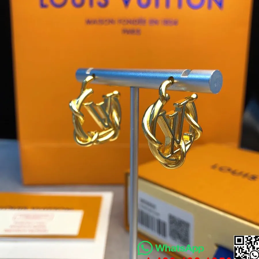 Boucles D'oreilles Monogramme Lv Louis Vuitton Collection Printemps/été 2020, Or Jaune