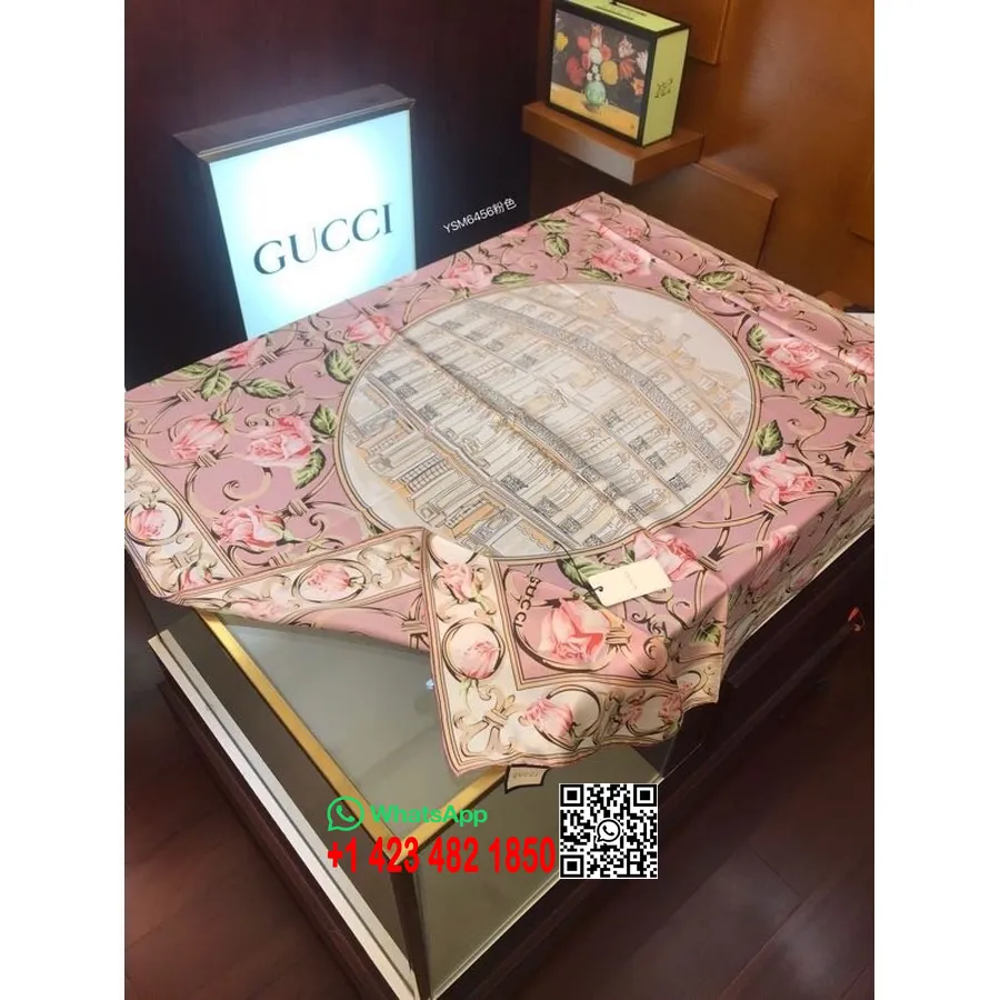 Gucci Rose šal šal 110 Cm Kolekcija Jesen/zima 2020, Svetlo Roza