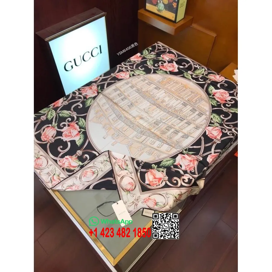 Gucci Rose Sjaal Sjaal 110cm Herfst/winter 2020 Collectie, Zwart/roze