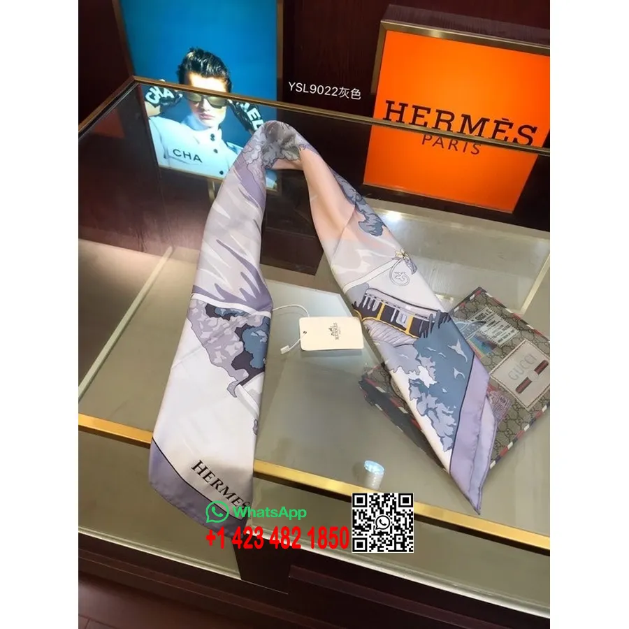 Hermes House  Shawl Scarf 90cm Fall/Winter 2020 Collection, Blue