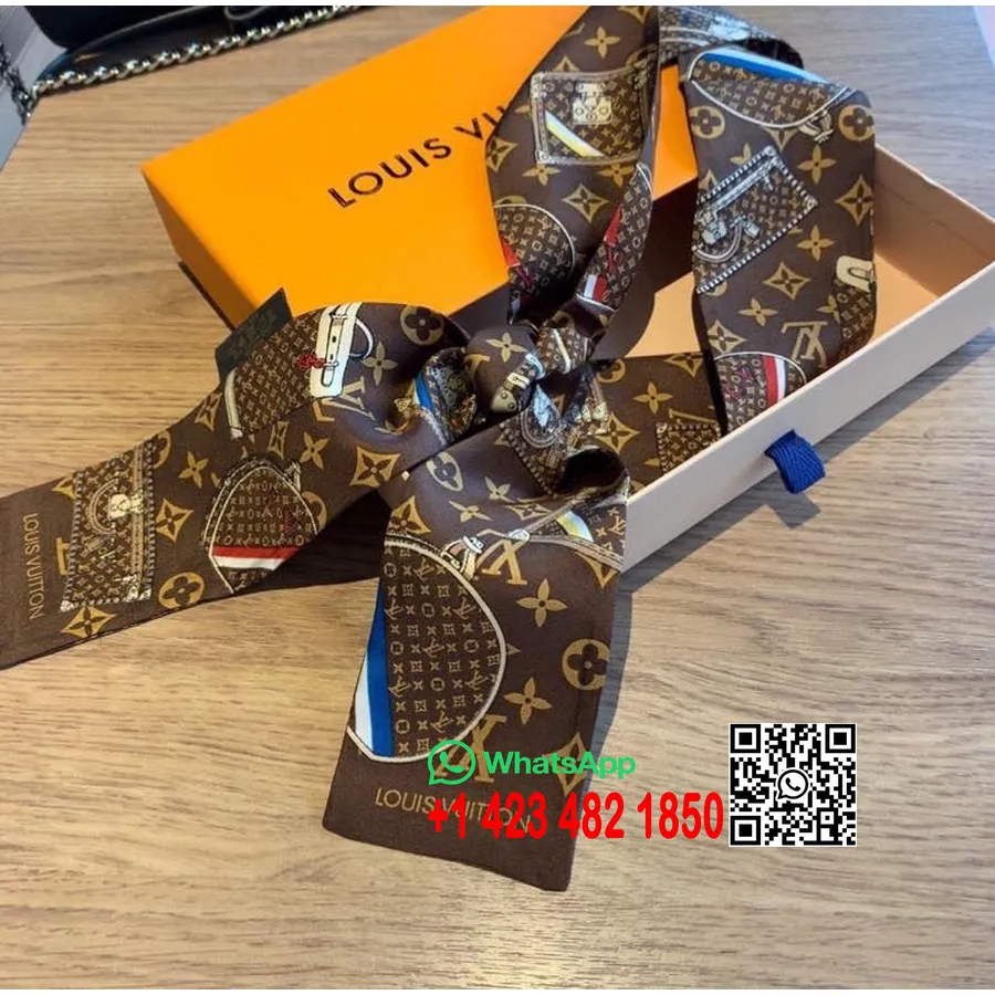 Louis Vuitton Petite Boite Twilly Bandeau Eşarp 120cm Sonbahar/Kış 2020 Koleksiyonu, Kahverengi