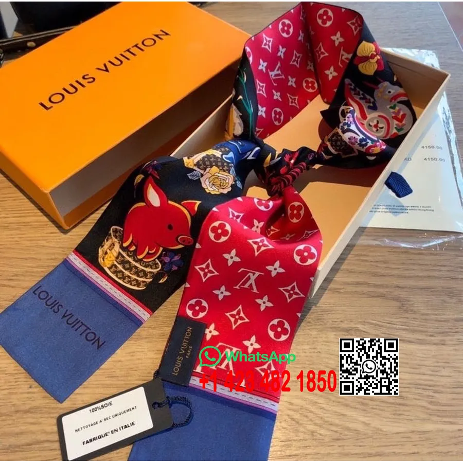 Louis Vuitton Twilly Superstition Scarf 120cm Höst/vinter 2020 Kollektion, Marinblå