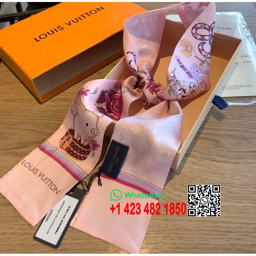 Louis Vuitton Twilly Bijgeloofsjaal 120 Cm Herfst/wintercollectie 2020, Roze Ballerine