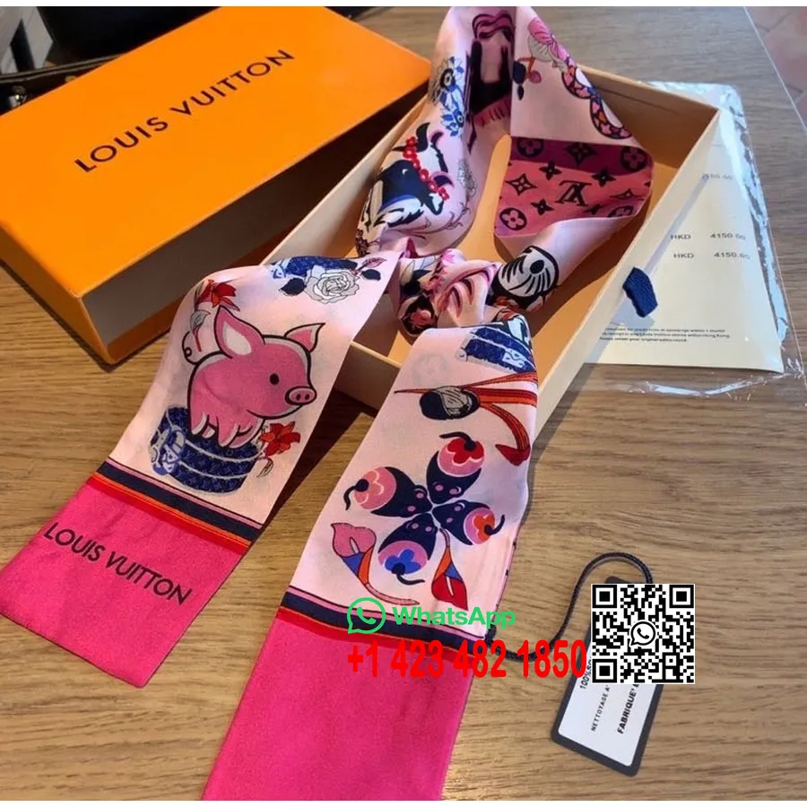 Louis Vuitton Twilly Superstition Scarf 120cm Höst/vinter 2020 Kollektion, Fuchsia