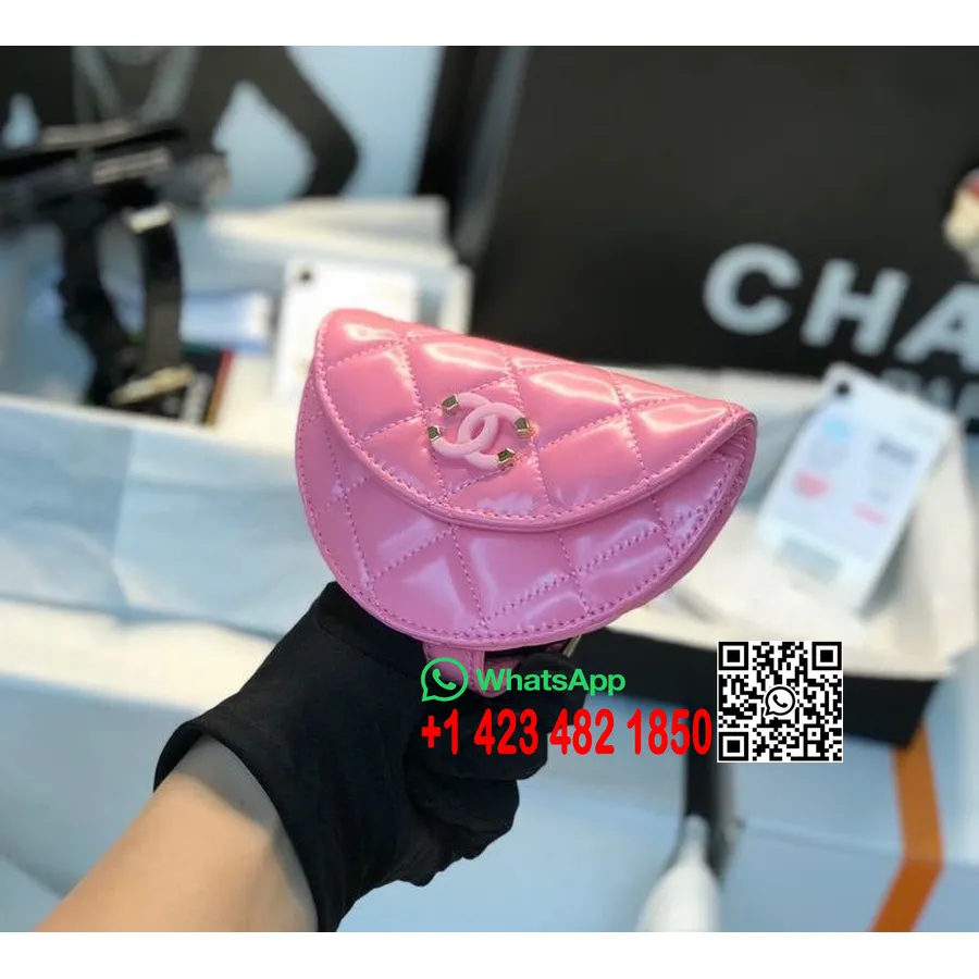 Chanel Rokas Soma 12 cm Zelta Aparatūras Jēra āda 2020. gada Pavasara/vasaras Kolekcija, Rozā