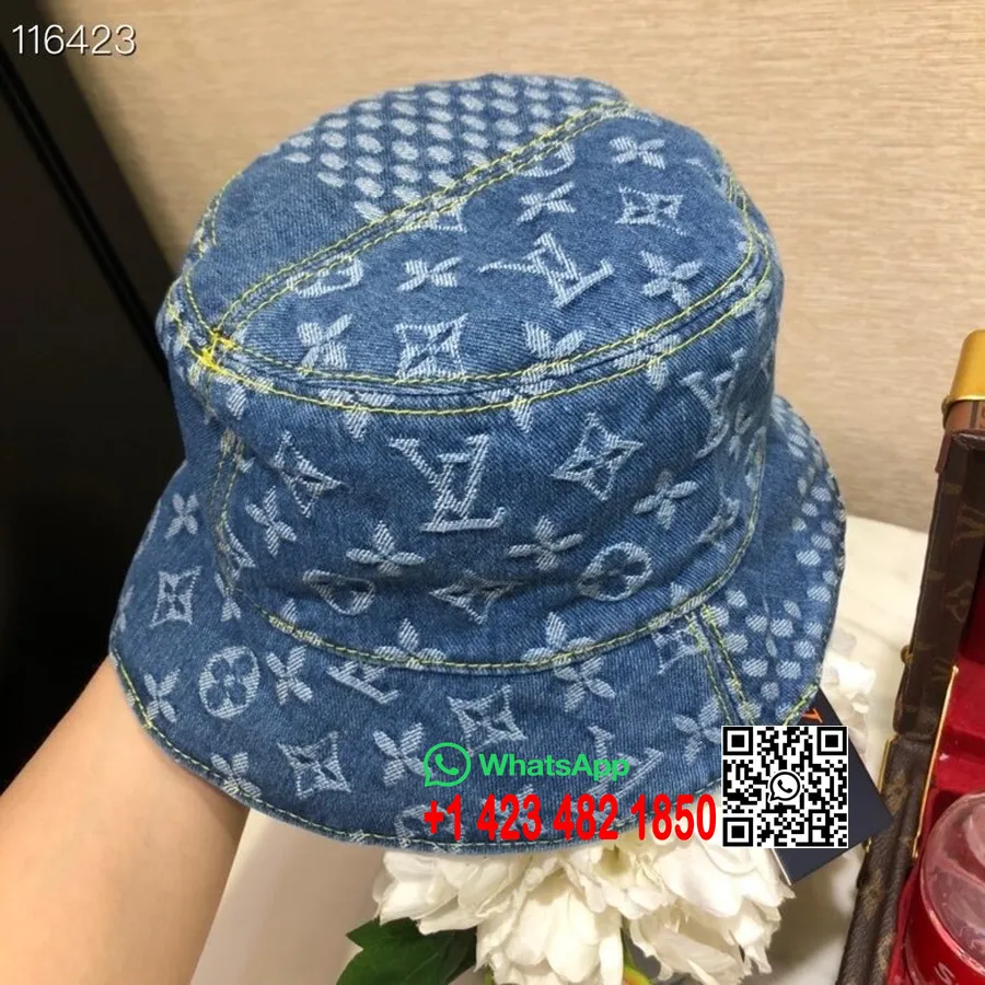 Cappello Da Pescatore In Denim Louis Vuitton Collezione Primavera/estate 2020, Azzurro