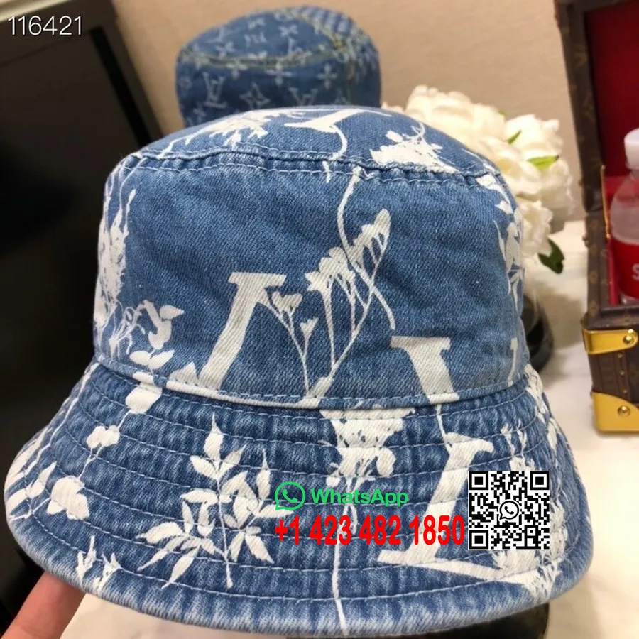 Cappello Da Pescatore In Denim Louis Vuitton Collezione Primavera/estate 2020, Azzurro