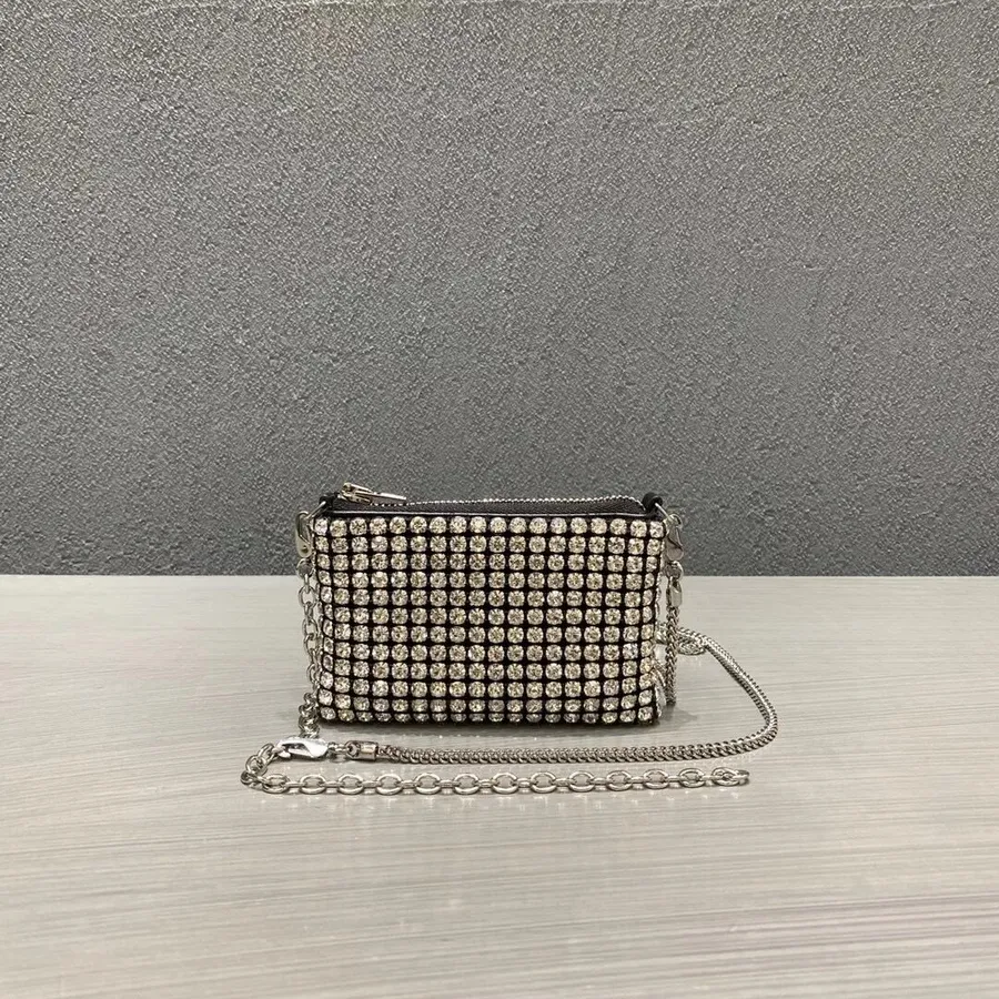 Alexander Wang Bolsa De Cinto Diamante 12cm Prata Hardware Coleção Outono/inverno 2020, Preta