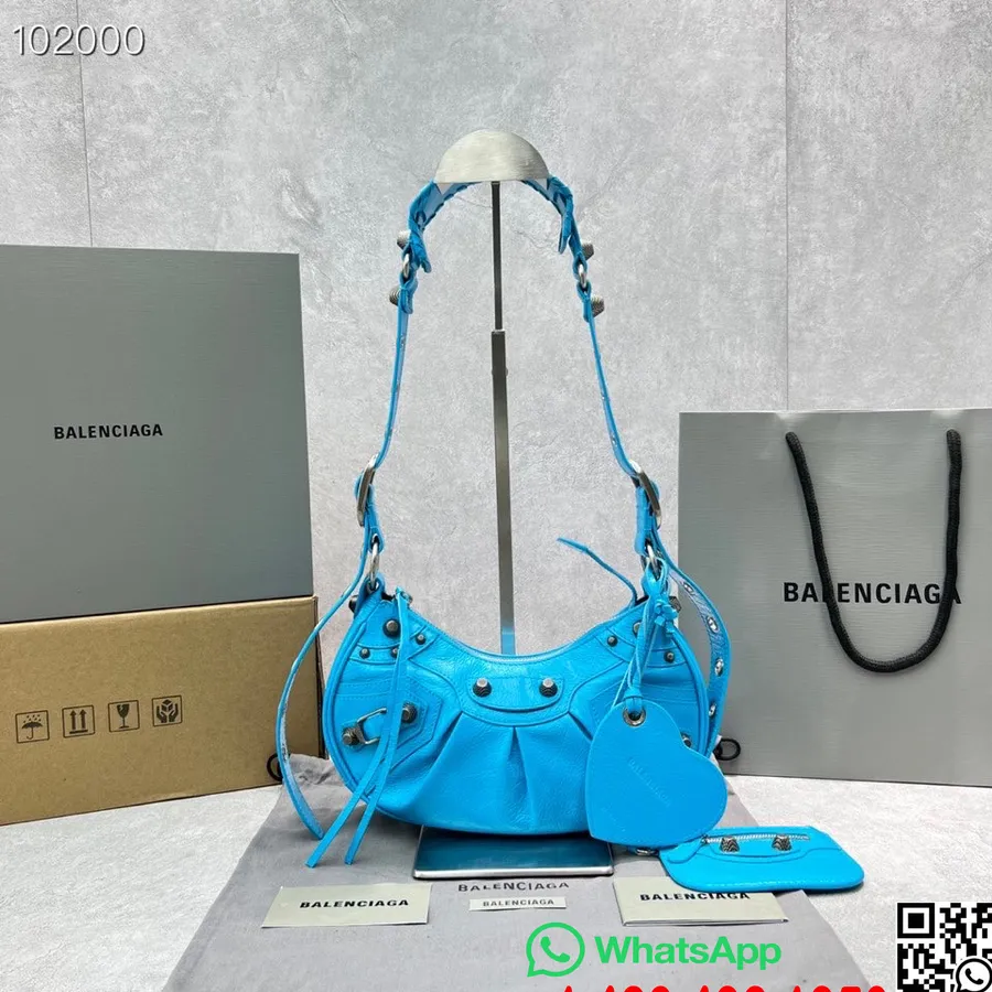 Balenciaga Le Cagole Xs Skulderveske 30 Cm 92718 Arena Rynket Lammeskinn I Alderen Sølv Hardware Høst/vinter 2022 Kolleksjon