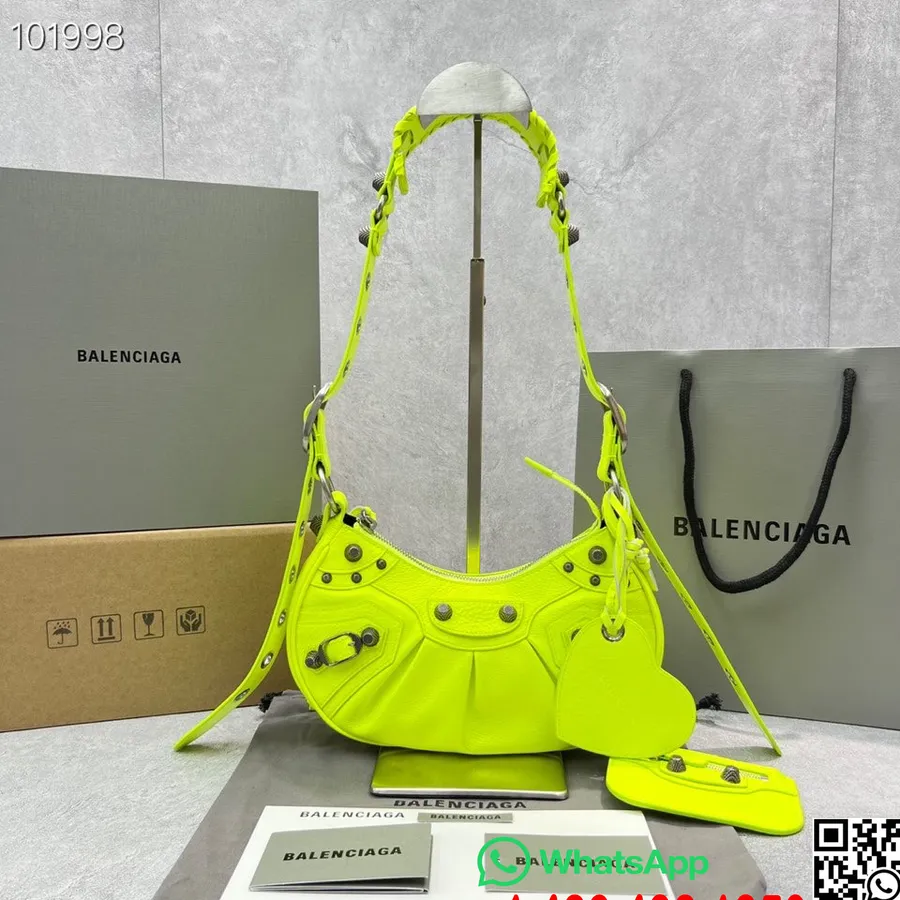 Balenciaga Le Cagole Xs Skulderveske 30 Cm 92718 Arena Rynket Lammeskinn I Alderen Sølv Hardware Høst/vinter 2022 Kolleksjon