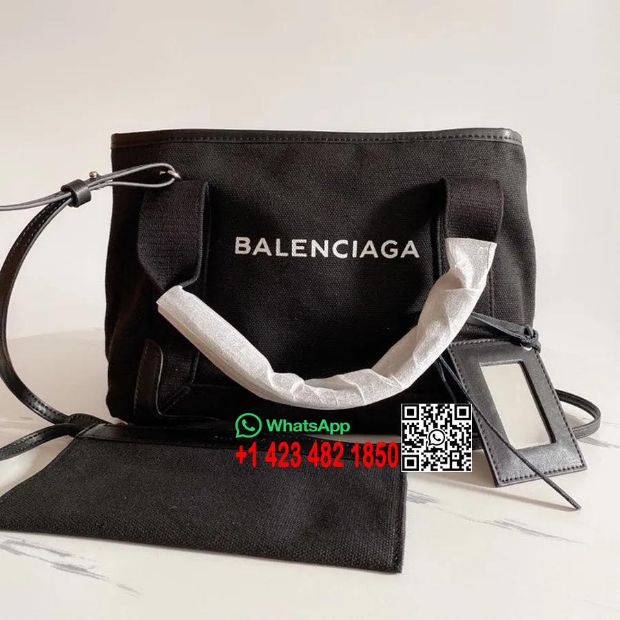 Balenciaga Cabas Shopper Draagtas 25cm Canvas/kalfsleer Collectie Lente/zomer 2022, Zwart