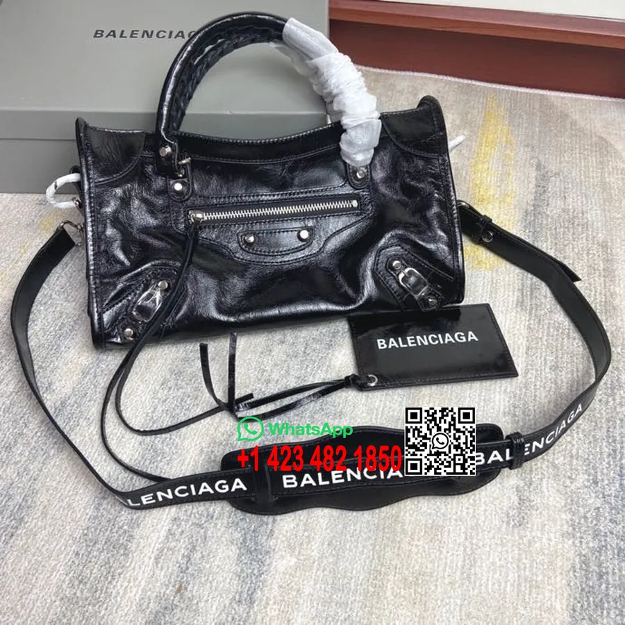 Balenciaga Logo Neo Classic Tasche 30 Cm Kalbsleder Frühjahr/sommer 2022 Kollektion, Schwarz