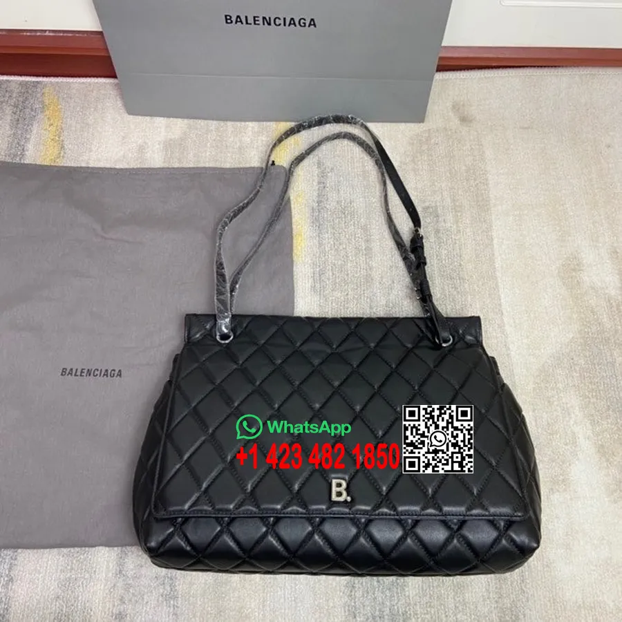 Balenciaga B. õlakott 36cm Vasikanahast Nahast Kevad/suvi 2022 Kollektsioon, Sinine/punane