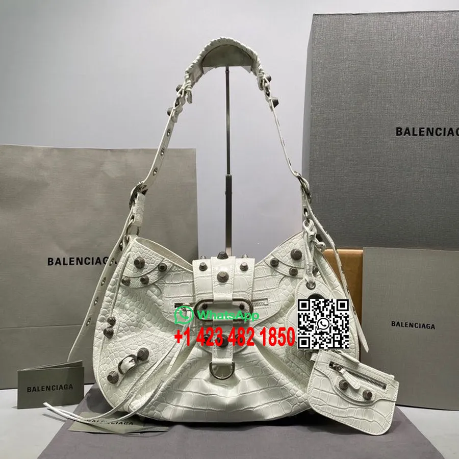 Balenciaga Le Cagole Kott 38cm 92345 Vasikanahast Nahast Kevad/suvi 2022 Kollektsioon, Valge