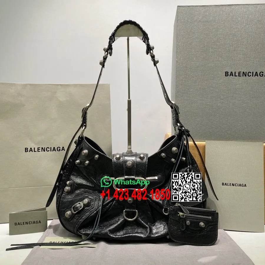 Balenciaga Le Cagole Kott 38cm 92345 Vasikanahast Nahast Kevad/suvi 2022 Kollektsioon, Must