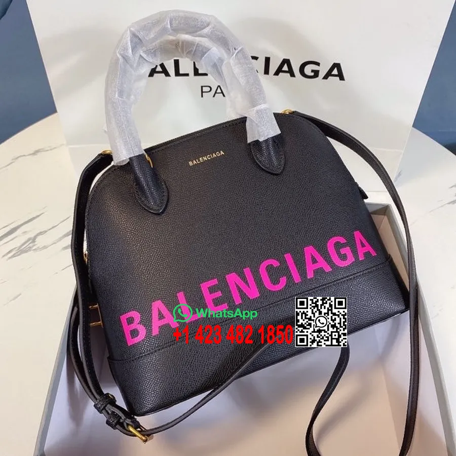 Balenciaga Xs Medium Kott 26cm Teraline Vasikanahast Kevad/suvi 2022 Kollektsioon, Must/roosa