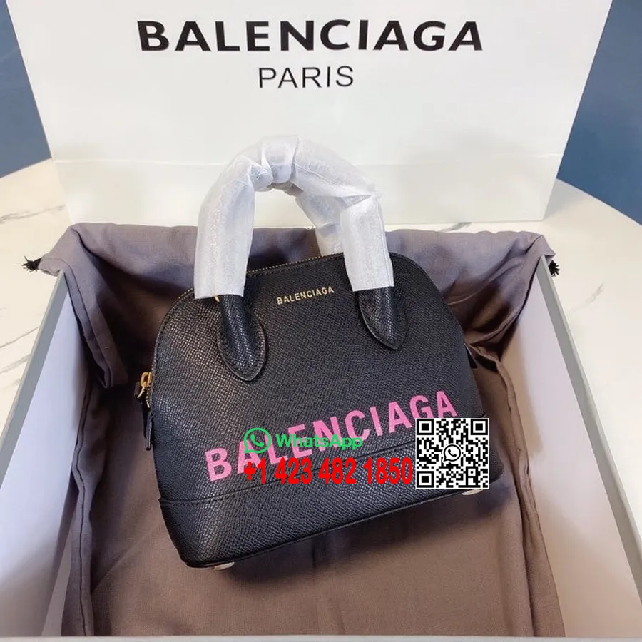 Balenciaga Xxs Miniveske 18 Cm Kornet Kalveskinn Vår/sommer 2022 Kolleksjon, Svart/rosa