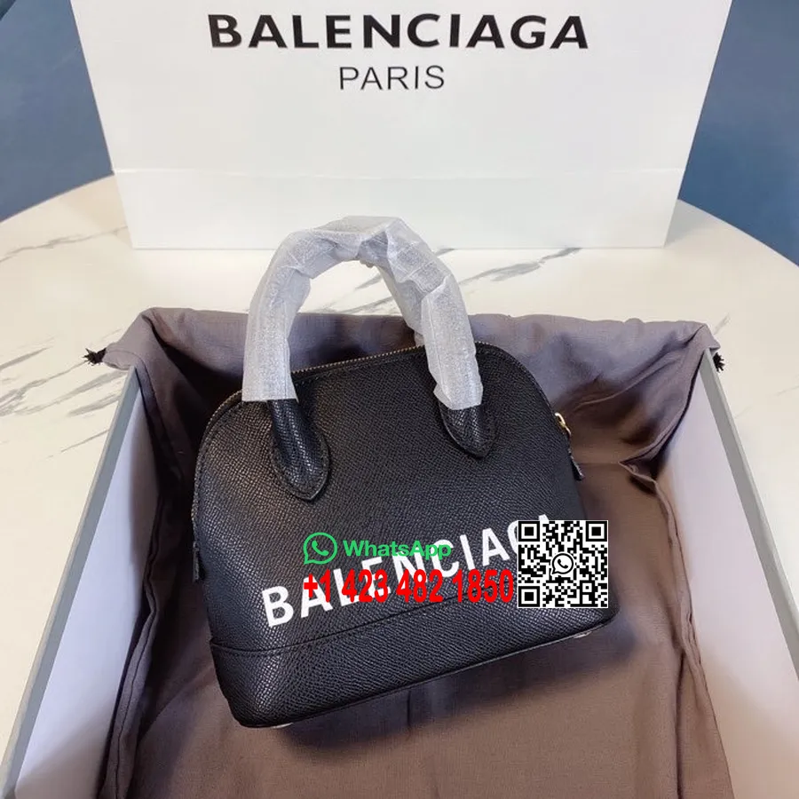 Balenciaga Xxs Miniveske 18 Cm Kornet Kalveskinn Vår/sommer 2022 Kolleksjon, Sort/hvit