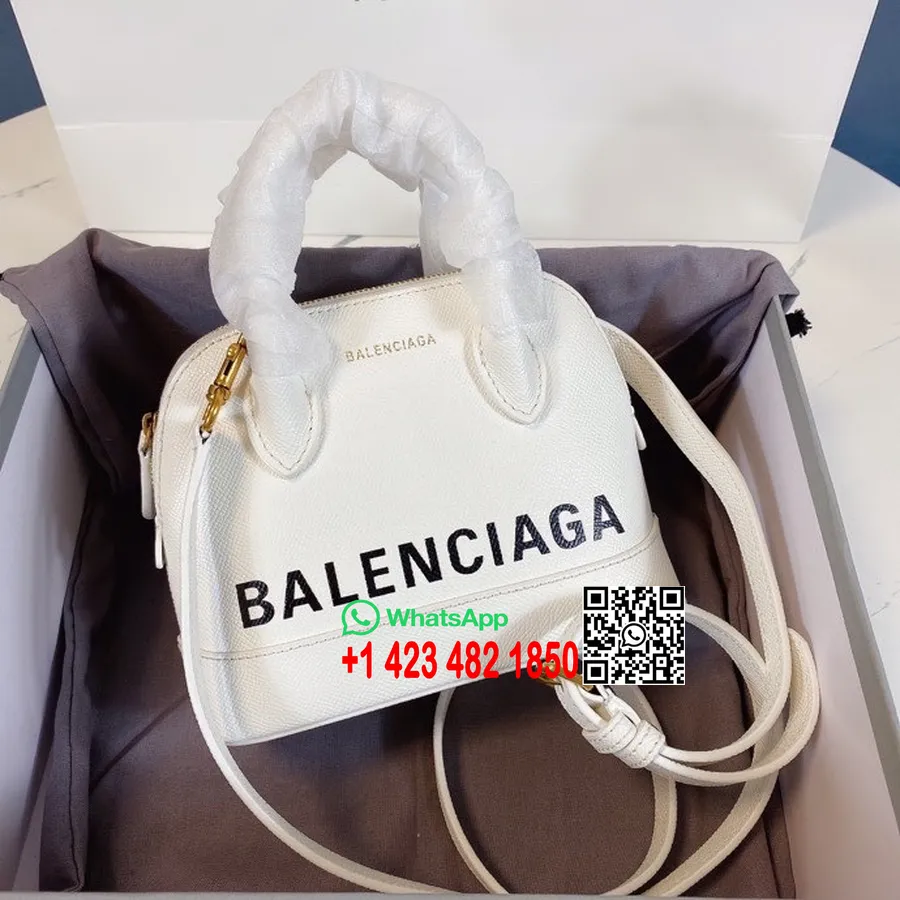 Balenciaga Xxs Miniveske 18 Cm Kornet Kalveskinn Vår/sommer 2022 Kolleksjon, Hvit