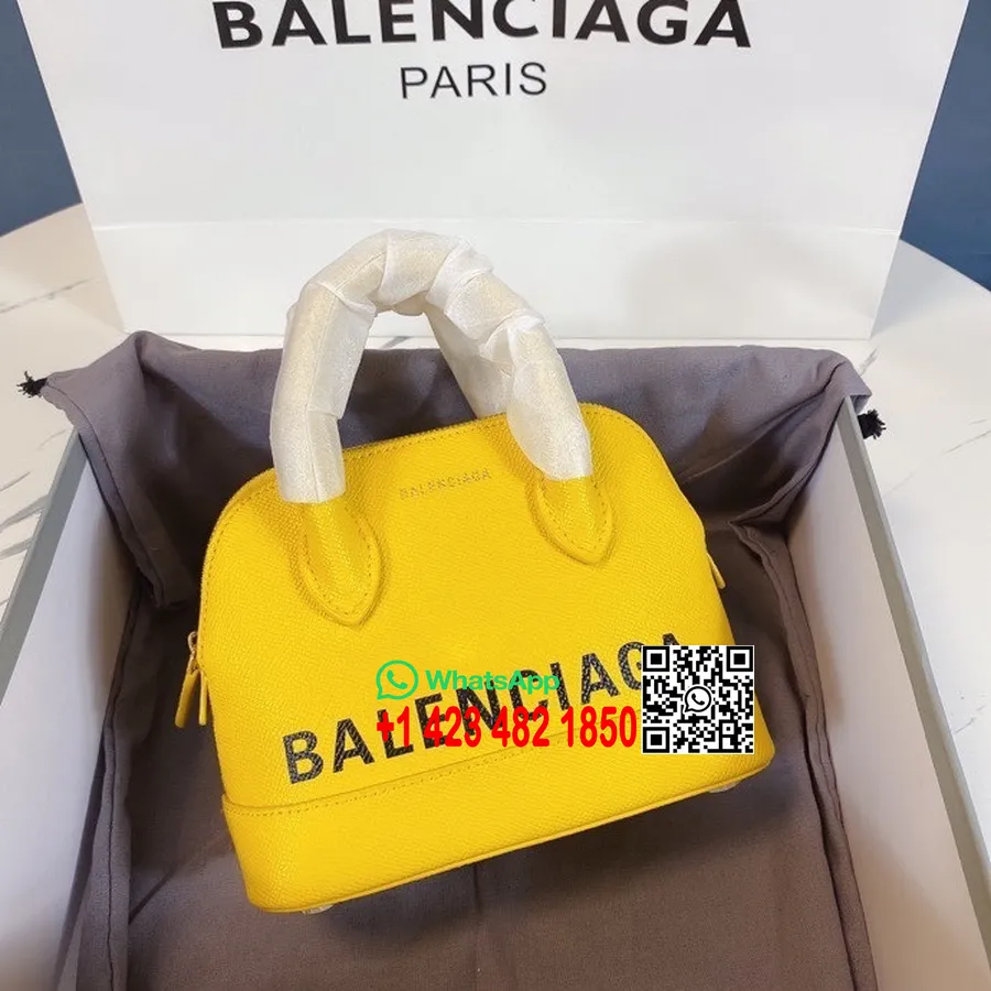 Balenciaga Xxs Miniveske 18 Cm Kornet Kalveskinn Vår/sommer 2022 Kolleksjon, Gul