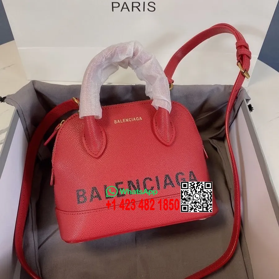 Balenciaga Xxs Miniveske 18 Cm Kornet Kalveskinn Vår/sommer 2022 Kolleksjon, Rød