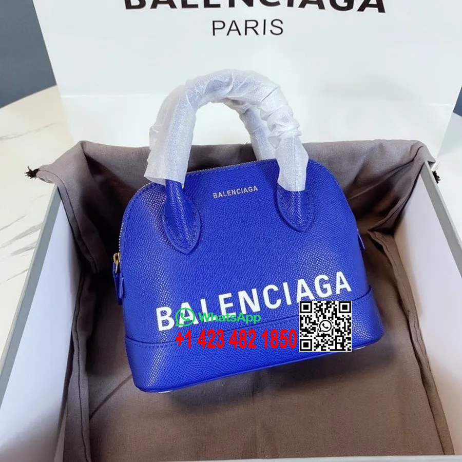 Balenciaga Xxs Miniveske 18 Cm Kornet Kalveskinn Vår/sommer 2022 Kolleksjon, Blå