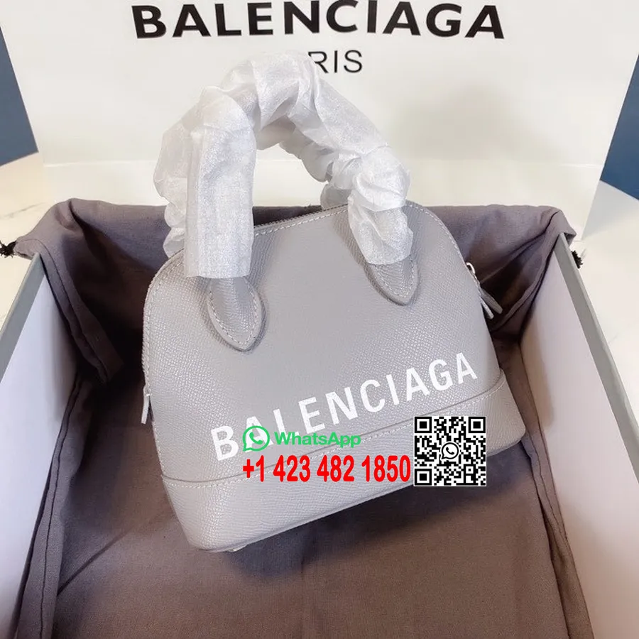 Balenciaga Xxs Miniveske 18 Cm Kornet Kalveskinn Vår/sommer 2022 Kolleksjon, Grå