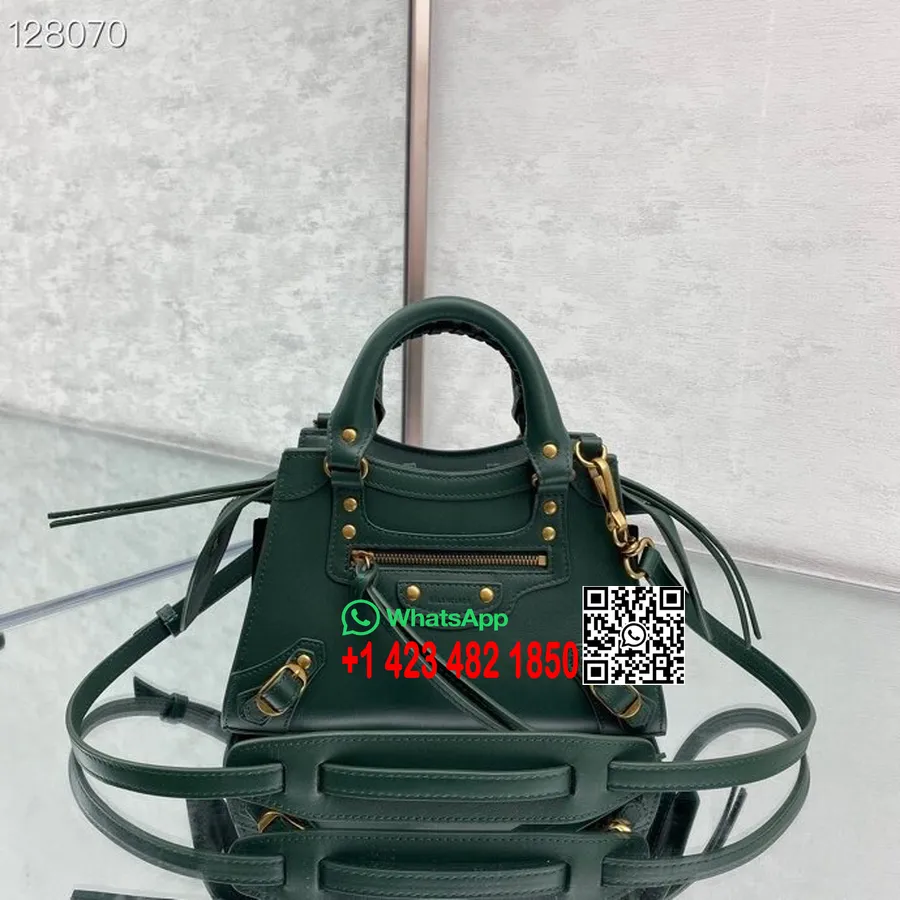 Borsa Balenciaga Neo Classic Pelle Di Vitello Liscia Hardware Oro Invecchiato Collezione Autunno/inverno 2020, Verde Scuro