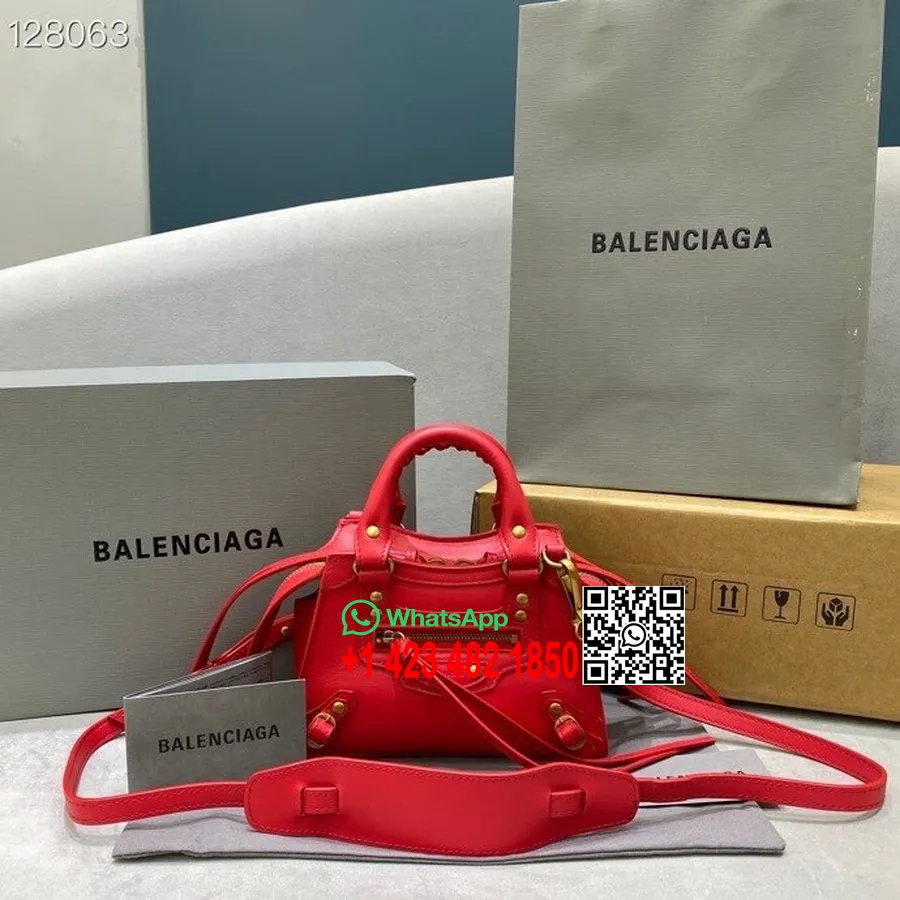 Borsa Balenciaga Neo Classic Pelle Di Vitello Liscia Hardware Oro Invecchiato Collezione Autunno/inverno 2020, Rossa