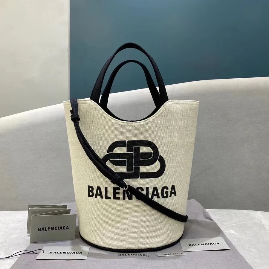 Borsa Tote Balenciaga Medium Wave 29 Cm Tela Collezione Autunno/inverno 2020, Naturale